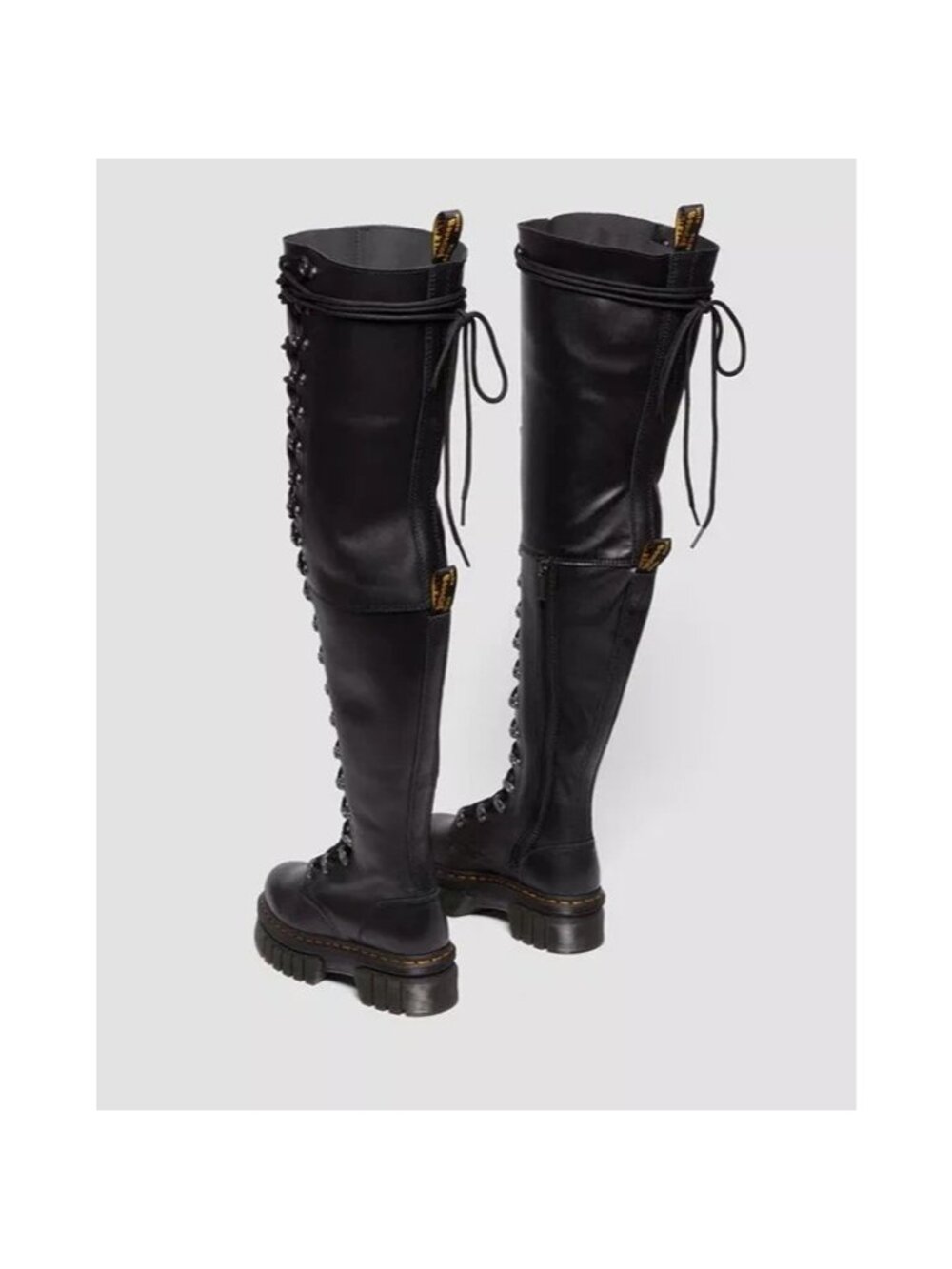 Dr. Martens Audrick 22i Size 6 Women Extreme Lace Knee High Platform Boot Black - Picture 4 of 8